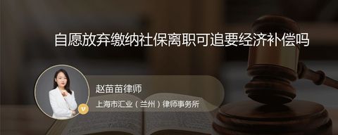 自愿放弃缴纳社保离职可追要经济补偿吗
