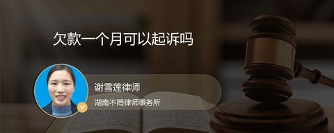 欠款一个月可以起诉吗
