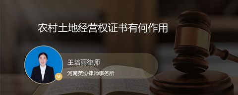农村土地经营权证书有何作用？