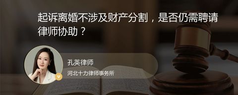 起诉离婚不涉及财产分割，是否仍需聘请律师协助？