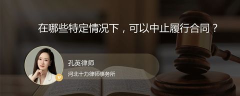 在哪些特定情况下，可以中止履行合同？