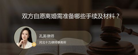 双方自愿离婚需准备哪些手续及材料？
