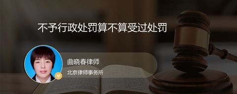 不予行政处罚算不算受过处罚