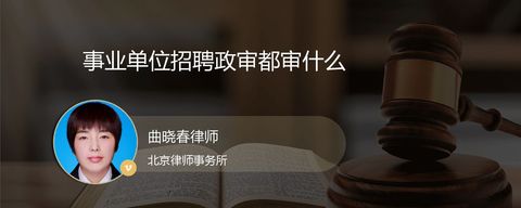 事业单位招聘政审都审什么