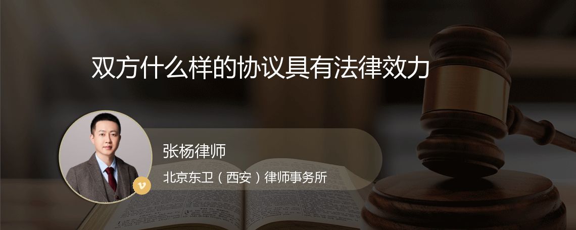 双方什么样的协议具有法律效力