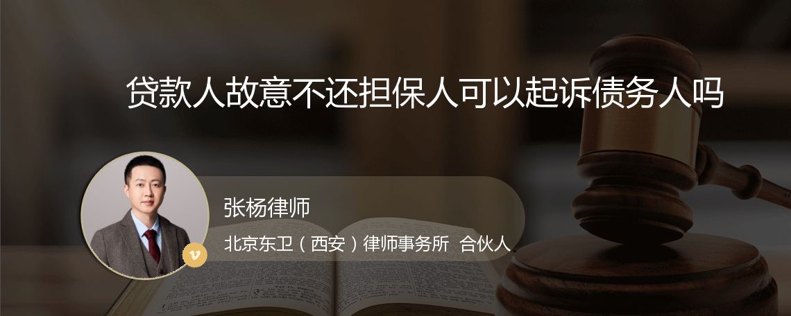 贷款人故意不还担保人可以起诉债务人吗