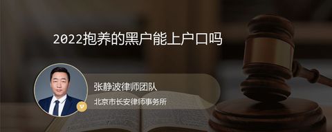 2022抱养的黑户能上户口吗