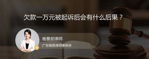 欠款一万元被起诉后会有什么后果？