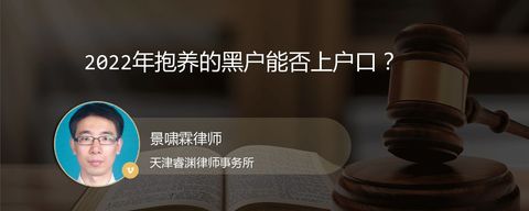 2022年抱养的黑户能否上户口？