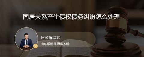 同居关系产生债权债务纠纷怎么处理