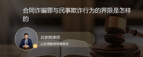 合同诈骗罪与民事欺诈行为的界限是怎样的