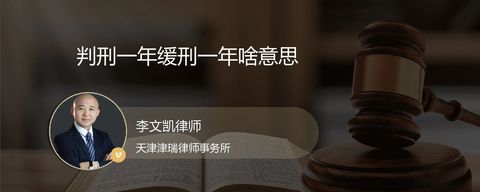 判刑一年缓刑一年啥意思？
