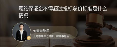 履约保证金不得超过投标总价标准是什么情况