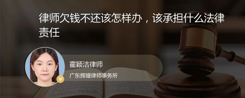 律师欠钱不还该怎样办，该承担什么法律责任