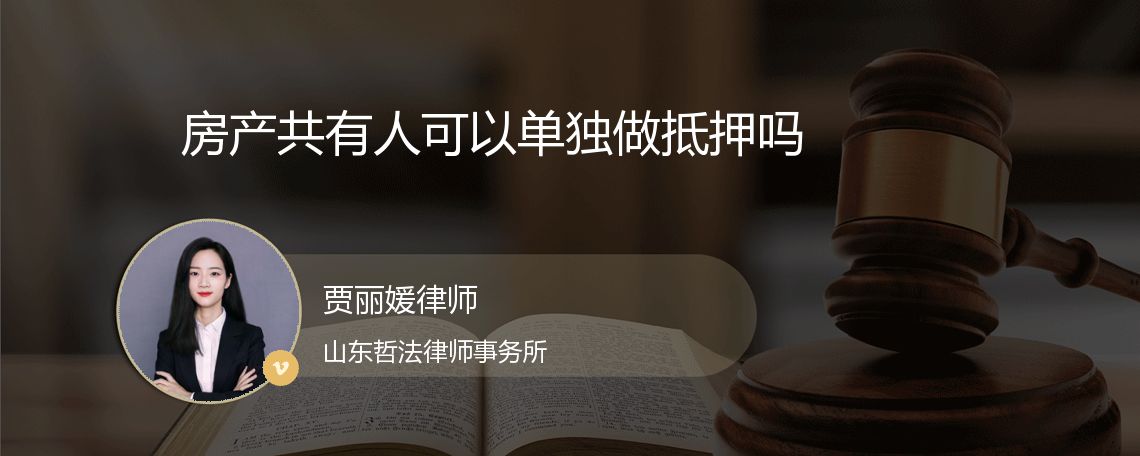 房产共有人可以单独做抵押吗