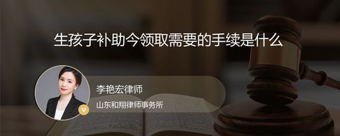 生孩子补助今领取需要的手续是什么