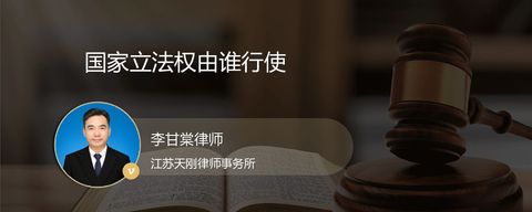 国家立法权由谁行使