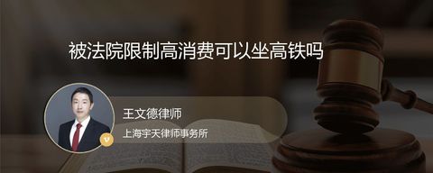 被法院限制高消费可以坐高铁吗