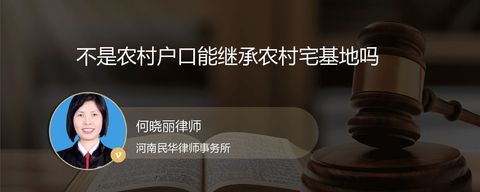 不是农村户口能继承农村宅基地吗？