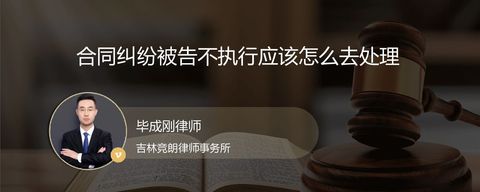 合同纠纷被告不执行应该怎么去处理