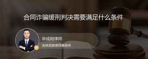 合同诈骗缓刑判决需要满足什么条件