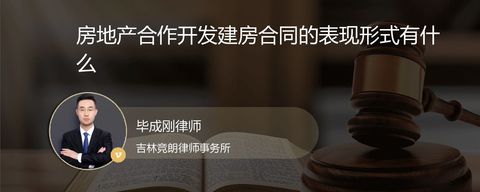 房地产合作开发建房合同的表现形式有什么