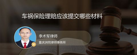 车祸保险理赔应该提交哪些材料