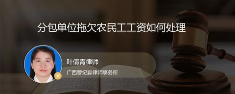 分包单位拖欠农民工工资如何处理