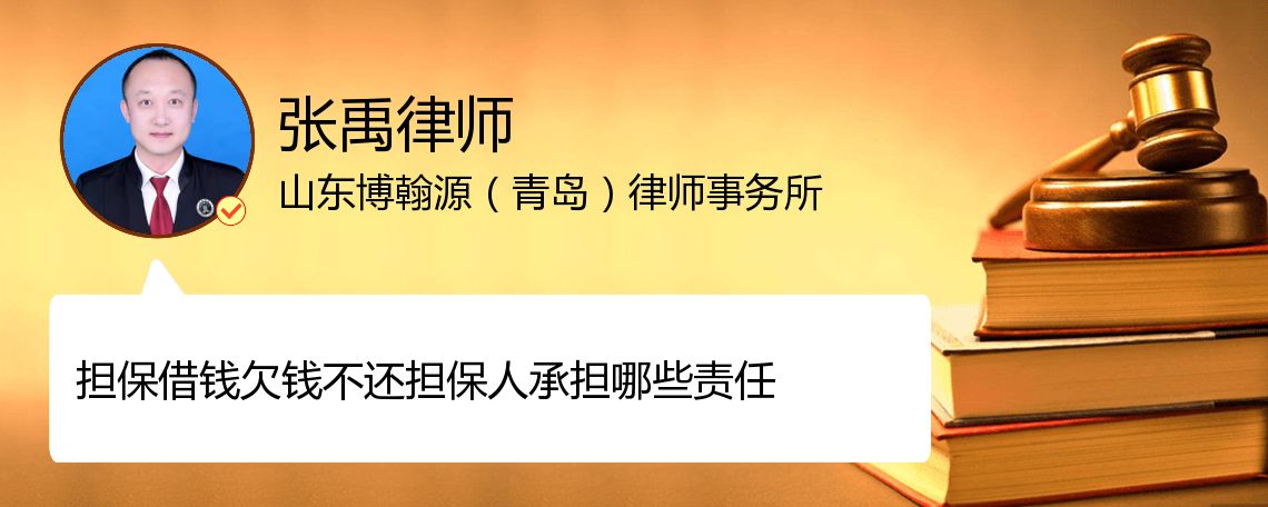 担保借钱欠钱不还担保人承担哪些责任