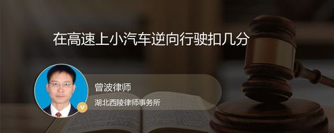 在高速上小汽车逆向行驶扣几分