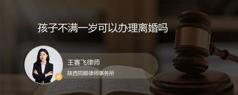 孩子不满一岁可以办理离婚吗
