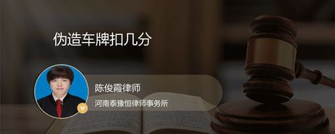 伪造车牌扣几分