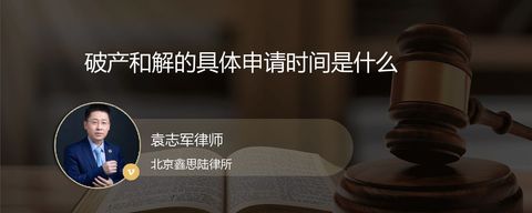 破产和解的具体申请时间是什么