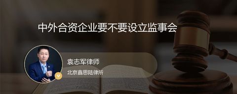中外合资企业要不要设立监事会