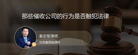 那些催收公司的行为是否触犯法律