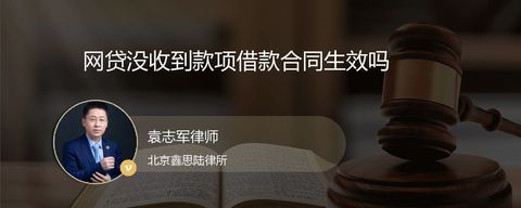 网贷没收到款项借款合同生效吗