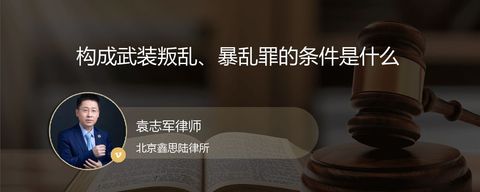 构成武装叛乱、暴乱罪的条件是什么