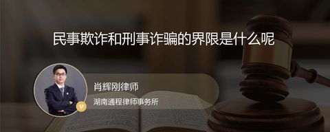 民事欺诈和刑事诈骗的界限是什么呢