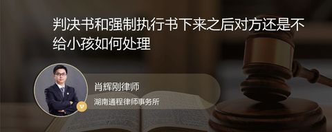 判决书和强制执行书下来之后对方还是不给小孩如何处理