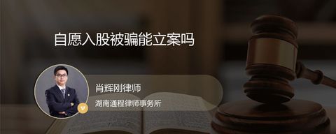 自愿入股被骗能立案吗
