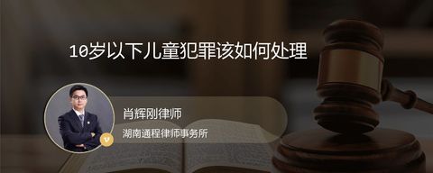 10岁以下儿童犯罪该如何处理