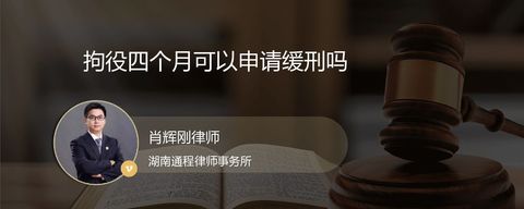 拘役四个月可以申请缓刑吗