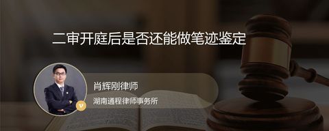 二审开庭后是否还能做笔迹鉴定