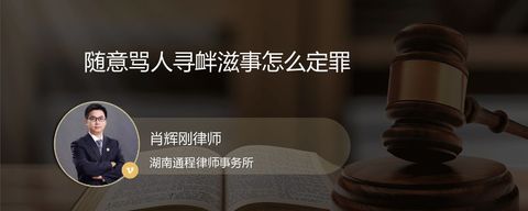 随意骂人寻衅滋事怎么定罪