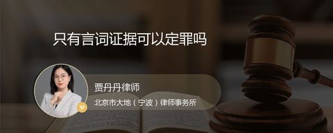 只有言词证据可以定罪吗