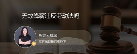 无故降薪违反劳动法吗？