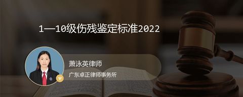1—10级伤残鉴定标准2022