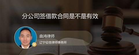 分公司签借款合同是不是有效
