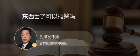 东西丢了可以报警吗