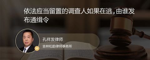 依法应当留置的调查人如果在逃,由谁发布通缉令
